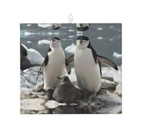 YYHWHJDE Cute Penguin Prints Kitchen Drying Mat - Absorbent Dish Drying Throw with Vibrant Prints, Quick-Dry Countertop Layer for Dishes & Appliances - Non-Slip & Foldable
