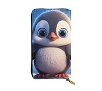YYHWHJDE Cute Penguin Prints Leather long clutch wallet Designed for fashion girls and women stylish and personalized 7.48 x 4.13 in, Black, One Size