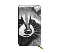 YYHWHJDE cute raccoon Prints Leather long clutch wallet Designed for fashion girls and women stylish and personalized 7.48 x 4.13 in, Black, One Size