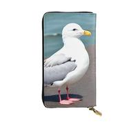 YYHWHJDE Cute Seagull Printing Quality Leather Long Clutch Wallet Designed for Fashion Girls and Women Stylish 7.48 x 4.13 in