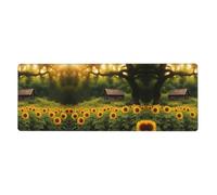 YYHWHJDE Cute Sunflower Pattern Extra Large Mouse Pad Strong Adhesion, Durable, Precise Locking Edge 12x31.5in