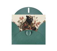 YYHWHJDE Dark Green Greeting Card A Bumper Crop Of Panthers Pattern Perfect for Valentine's Day, Wedding Anniversary & Party Invitations