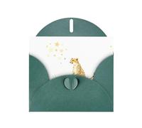 YYHWHJDE Dark Green Greeting Card African cheetah counting stars Pattern for Festive Birthday Party Invitation