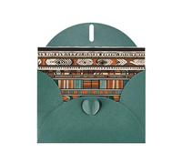 YYHWHJDE Dark Green Greeting Card African Tribal Ethnic Pattern for Christmas, Children's Birthday, Valentine's Day, and Party Invitation