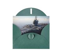 YYHWHJDE Dark Green Greeting Card Aircraft Carrier Pattern for Festive Birthday Party Invitation