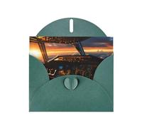 YYHWHJDE Dark Green Greeting Card Airplane cockpit Prints for Christmas, Children's Birthday, Valentine's Day, and Party Invitation
