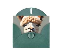 YYHWHJDE Dark Green Greeting Card Alpaca avatar Prints for Christmas, Children's Birthday, Valentine's Day, and Party Invitation