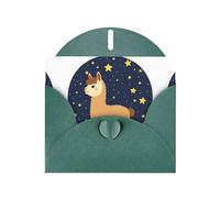 YYHWHJDE Dark Green Greeting Card Alpaca in the starry sky Pattern for Festive Birthday Party Invitation