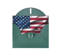 YYHWHJDE Dark Green Greeting Card American Flag Prints for Christmas, Children's Birthday, Valentine's Day, and Party Invitation
