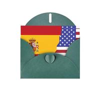 YYHWHJDE Dark Green Greeting Card American Spain Flag Prints for Christmas, Children's Birthday, Valentine's Day, and Party Invitation