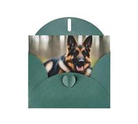 YYHWHJDE Dark Green Greeting Card Animal german shepherd Pattern for Festive Birthday Party Invitation