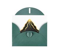 YYHWHJDE Dark Green Greeting Card Black and gold volcano Pattern for Festive Birthday Party Invitation