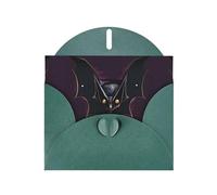 YYHWHJDE Dark Green Greeting Card Black Ghost Bat Prints for Christmas, Children's Birthday, Valentine's Day, and Party Invitation