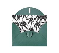 YYHWHJDE Dark Green Greeting Card Black hockey Pattern for Festive Birthday Party Invitation