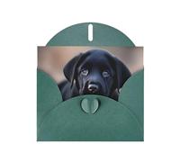 YYHWHJDE Dark Green Greeting Card Black Labrador Puppy Pattern for Festive Birthday Party Invitation