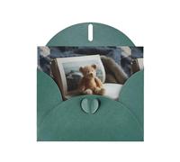 YYHWHJDE Dark Green Greeting Card Books on teddy bears Pattern for Christmas, Children's Birthday, Valentine's Day, and Party Invitation