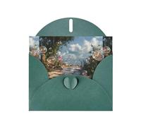 YYHWHJDE Dark Green Greeting Card Bubbles on the path Pattern Perfect for Valentine's Day, Wedding Anniversary & Party Invitations
