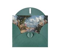 YYHWHJDE Dark Green Greeting Card Bubbles On The Path Pattern Perfect for Valentine's Day, Wedding Anniversary & Party Invitations