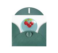 YYHWHJDE Dark Green Greeting Card Cherry in the bubble Pattern for Festive Birthday Party Invitation