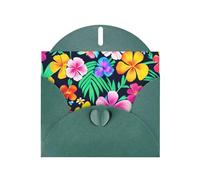 YYHWHJDE Dark Green Greeting Card Colorful flowers Prints for Christmas, Children's Birthday, Valentine's Day, and Party Invitation