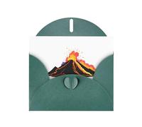 YYHWHJDE Dark Green Greeting Card Colorful volcano Pattern for Festive Birthday Party Invitation