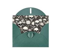 YYHWHJDE Dark Green Greeting Card Cool Skull Head Pattern Perfect for Valentine's Day, Wedding Anniversary & Party Invitations