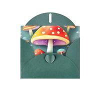 YYHWHJDE Dark Green Greeting Card Cute colored mushrooms Prints for Christmas, Children's Birthday, Valentine's Day, and Party Invitation