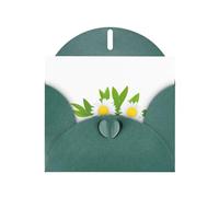 YYHWHJDE Dark Green Greeting Card Cute daisy flowers Pattern for Festive Birthday Party Invitation
