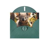 YYHWHJDE Dark Green Greeting Card Cute Koala Plant Prints for Christmas, Children's Birthday, Valentine's Day, and Party Invitation