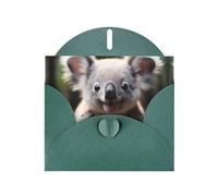 YYHWHJDE Dark Green Greeting Card Cute Koala Prints for Christmas, Children's Birthday, Valentine's Day, and Party Invitation
