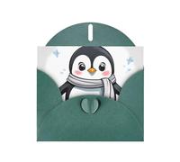 YYHWHJDE Dark Green Greeting Card Cute Penguin Pattern for Festive Birthday Party Invitation