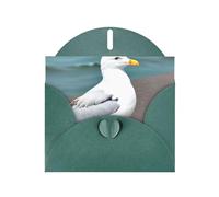 YYHWHJDE Dark Green Greeting Card Cute seagull Prints for Christmas, Children's Birthday, Valentine's Day, and Party Invitation