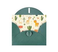 YYHWHJDE Dark Green Greeting Card Desert Creatures Pattern Perfect for Valentine's Day, Wedding Anniversary & Party Invitations