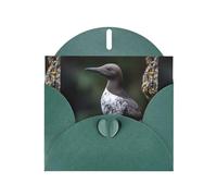 YYHWHJDE Dark Green Greeting Card Downy Puffin Pattern for Christmas, Children's Birthday, Valentine's Day, and Party Invitation
