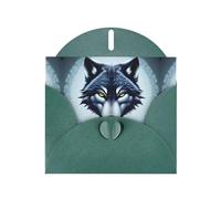 YYHWHJDE Dark Green Greeting Card Fierce wolf head Prints for Christmas, Children's Birthday, Valentine's Day, and Party Invitation