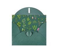 YYHWHJDE Dark Green Greeting Card flowers and plants Pattern for Festive Birthday Party Invitation