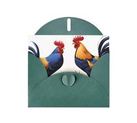 YYHWHJDE Dark Green Greeting Card French Roosters Prints for Christmas, Children's Birthday, Valentine's Day, and Party Invitation