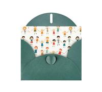 YYHWHJDE Dark Green Greeting Card Friends Dancing Happily Pattern Perfect for Valentine's Day, Wedding Anniversary & Party Invitations