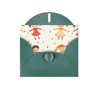 YYHWHJDE Dark Green Greeting Card Friends Dancing Pattern Perfect for Valentine's Day, Wedding Anniversary & Party Invitations