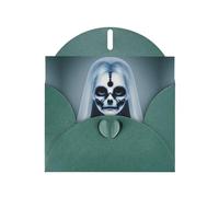 YYHWHJDE Dark Green Greeting Card Ghostly Gaze Pattern Perfect for Valentine's Day, Wedding Anniversary & Party Invitations