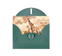 YYHWHJDE Dark Green Greeting Card Giraffe mother and child Pattern for Christmas, Children's Birthday, Valentine's Day, and Party Invitation