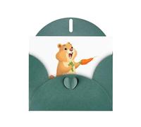 YYHWHJDE Dark Green Greeting Card Gopher chewing carrot Pattern for Festive Birthday Party Invitation
