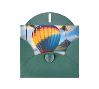 YYHWHJDE Dark Green Greeting Card Hawaii Hot Air Balloon Prints for Christmas, Children's Birthday, Valentine's Day, and Party Invitation