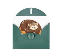 YYHWHJDE Dark Green Greeting Card Hedgehog in the donut Pattern for Christmas, Children's Birthday, Valentine's Day, and Party Invitation