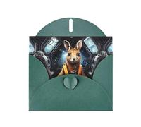 YYHWHJDE Dark Green Greeting Card Koala in the spaceship Pattern Perfect for Valentine's Day, Wedding Anniversary & Party Invitations