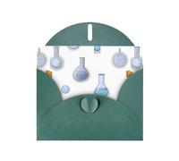 YYHWHJDE Dark Green Greeting Card Laboratory Equipment Pattern Perfect for Valentine's Day, Wedding Anniversary & Party Invitations