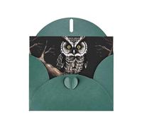 YYHWHJDE Dark Green Greeting Card Late Night Owl Prints for Christmas, Children's Birthday, Valentine's Day, and Party Invitation