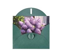 YYHWHJDE Dark Green Greeting Card Lilac Flowers Pattern for Festive Birthday Party Invitation