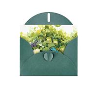 YYHWHJDE Dark Green Greeting Card Little frog in the flowers and plants Pattern for Festive Birthday Party Invitation