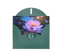 YYHWHJDE Dark Green Greeting Card Lotus Flower Pattern for Festive Birthday Party Invitation